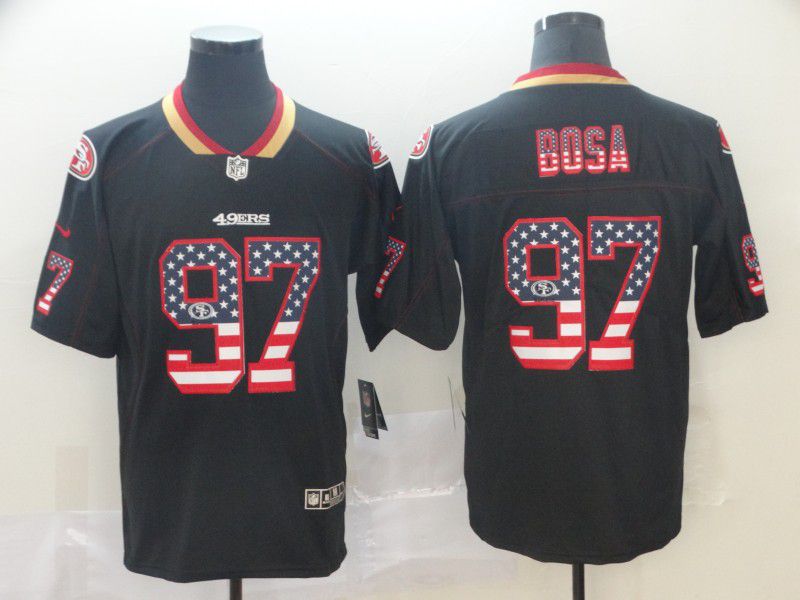 Men San Francisco 49ers #97 Bosa Nike USA Flag Fashion Black Color Rush Limited NFL Jersey